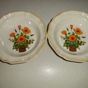 Mikasa Garden Club Petunias -Two Bowls-- Vintage